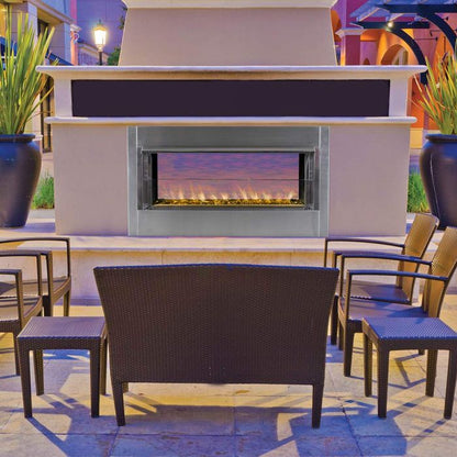 43-Inch Electronic Ignition Vent-Free Outdoor Gas Fireplace with Remote